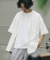 FLANDERS LINEN PATTERN バンドカラーシャツ
