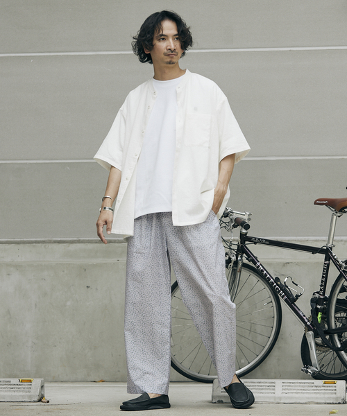 JOURNAL STANDARD relume(ジャーナルスタンダード レリューム)の「FLANDERS LINEN PATTERN バンドカラーシャツ(シャツ/ブラウス・メンズ・ホワイト/ベージュ/ネイビー・MEDIUM/LARGE)」の9枚目の写真