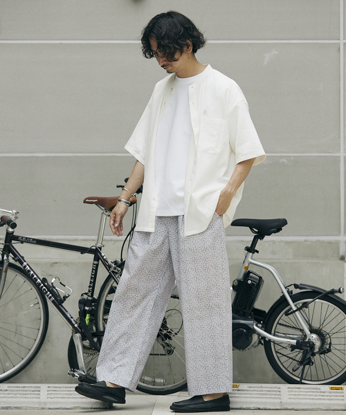JOURNAL STANDARD relume(ジャーナルスタンダード レリューム)の「FLANDERS LINEN PATTERN バンドカラーシャツ(シャツ/ブラウス・メンズ・ホワイト/ベージュ/ネイビー・MEDIUM/LARGE)」の10枚目の写真