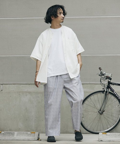 JOURNAL STANDARD relume(ジャーナルスタンダード レリューム)の「FLANDERS LINEN PATTERN バンドカラーシャツ(シャツ/ブラウス・メンズ・ホワイト/ベージュ/ネイビー・MEDIUM/LARGE)」の11枚目の写真
