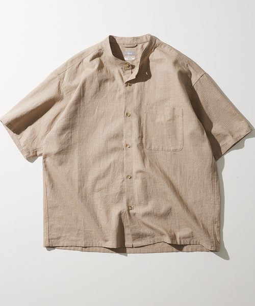 JOURNAL STANDARD relume(ジャーナルスタンダード レリューム)の「FLANDERS LINEN PATTERN バンドカラーシャツ(シャツ/ブラウス・メンズ・ホワイト/ベージュ/ネイビー・MEDIUM/LARGE)」の15枚目の写真