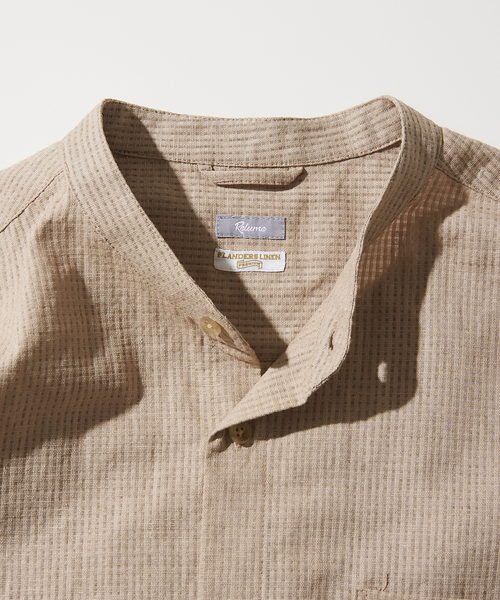 JOURNAL STANDARD relume(ジャーナルスタンダード レリューム)の「FLANDERS LINEN PATTERN バンドカラーシャツ(シャツ/ブラウス・メンズ・ホワイト/ベージュ/ネイビー・MEDIUM/LARGE)」の17枚目の写真