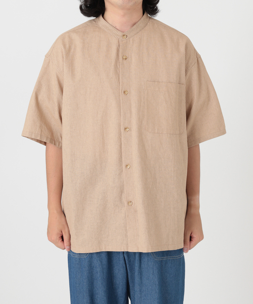 JOURNAL STANDARD relume(ジャーナルスタンダード レリューム)の「FLANDERS LINEN PATTERN バンドカラーシャツ(シャツ/ブラウス・メンズ・ホワイト/ベージュ/ネイビー・MEDIUM/LARGE)」の19枚目の写真
