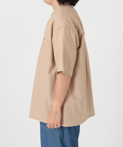 JOURNAL STANDARD relume(ジャーナルスタンダード レリューム)の「FLANDERS LINEN PATTERN バンドカラーシャツ(シャツ/ブラウス・メンズ・ホワイト/ベージュ/ネイビー・MEDIUM/LARGE)」の20枚目の写真