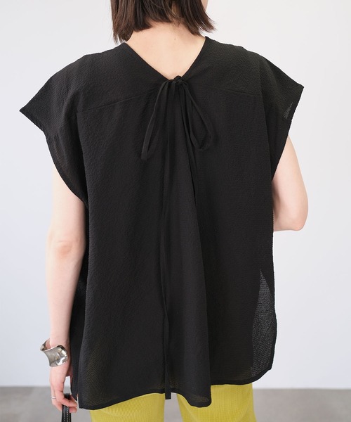 ＡＮＤＪ（アンドジェイ）の「2WAYシアーサッカーギンガムトップス（Tシャツ/カットソー・レディース・グリーン系その他/オフホワイト/イエロー/ブラック・M）」の14枚目の写真