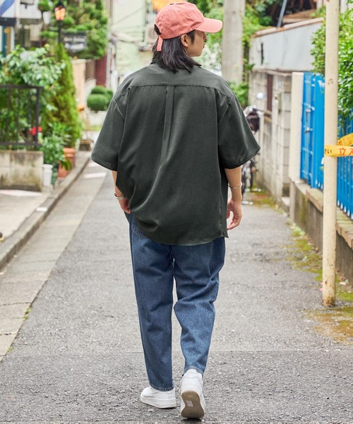 Kappa（カッパ）の「Kappa/カッパ  リラックスオープンカラー/レギュラーカラーシャツ オーバーサイズCPO半袖シャツ（シャツ/ブラウス・メンズ・チャコール/グレー系その他5/スモークピンク/ベージュ系その他3/グレー系その他4/オフホワイト/グレー系その他3/ブルー系その他2/ライトグレー/ブラック系その他2/グリーン系その他3/ベージュ/ホワイト系その他2・M/L）」の21枚目の写真