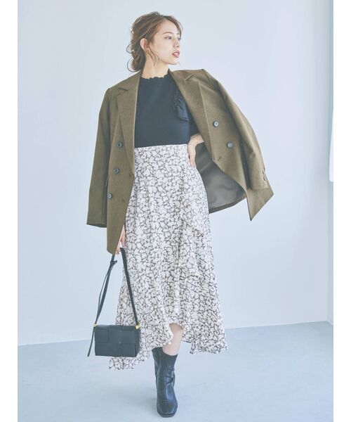 dazzlin（ダズリン）の「ダブルシフォンドッキングカットソー（Tシャツ/カットソー・レディース・オフホワイト/グレー/ブラック/ピンク/ネイビー・FREE）」の7枚目の写真