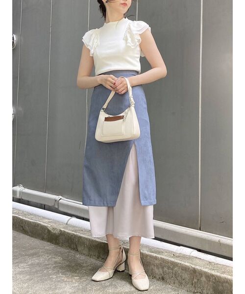 dazzlin（ダズリン）の「ダブルシフォンドッキングカットソー（Tシャツ/カットソー・レディース・オフホワイト/グレー/ブラック/ピンク/ネイビー・FREE）」の10枚目の写真