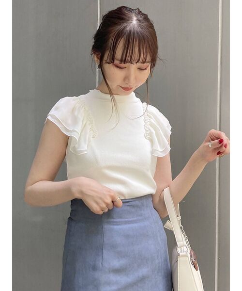 dazzlin（ダズリン）の「ダブルシフォンドッキングカットソー（Tシャツ/カットソー・レディース・オフホワイト/グレー/ブラック/ピンク/ネイビー・FREE）」の13枚目の写真