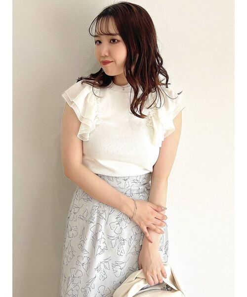 dazzlin（ダズリン）の「ダブルシフォンドッキングカットソー（Tシャツ/カットソー・レディース・オフホワイト/グレー/ブラック/ピンク/ネイビー・FREE）」の16枚目の写真