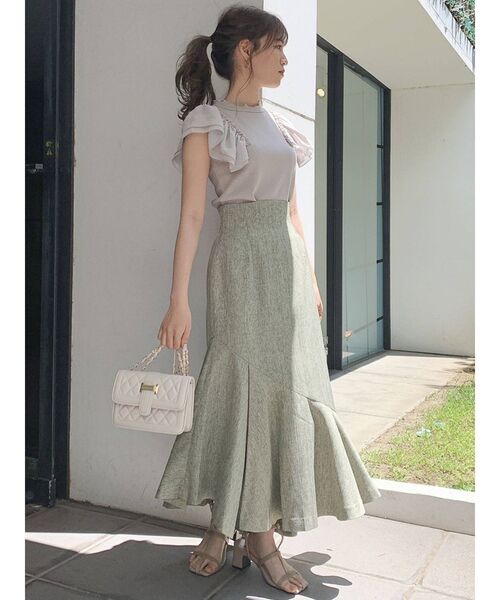 dazzlin（ダズリン）の「ダブルシフォンドッキングカットソー（Tシャツ/カットソー・レディース・オフホワイト/グレー/ブラック/ピンク/ネイビー・FREE）」の18枚目の写真