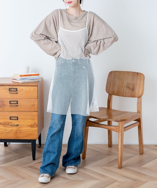 WEGO（ウィゴー）の「WEGO/フィンガーホールボーダーシアーロンT（Tシャツ/カットソー・レディース・ブルー系その他5/パープル系その他5・FREE）」の3枚目の写真