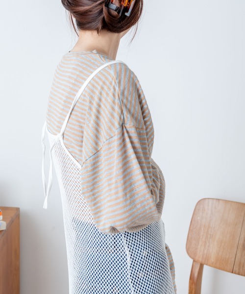 WEGO（ウィゴー）の「WEGO/フィンガーホールボーダーシアーロンT（Tシャツ/カットソー・レディース・ブルー系その他5/パープル系その他5・FREE）」の5枚目の写真