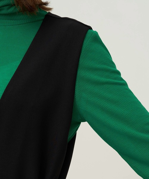 ROPE' PICNIC(ロペピクニック)の「2WAY/Powder Twill Stretch ジレジャンスカ(ジャンパースカート・レディース・ブラック/ダークブラウン/ライトグレー・38/36)」の7枚目の写真