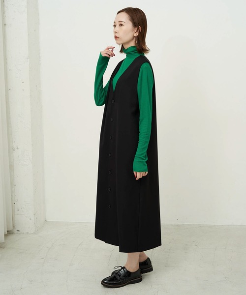 ROPE' PICNIC(ロペピクニック)の「2WAY/Powder Twill Stretch ジレジャンスカ(ジャンパースカート・レディース・ブラック/ダークブラウン/ライトグレー・38/36)」の13枚目の写真