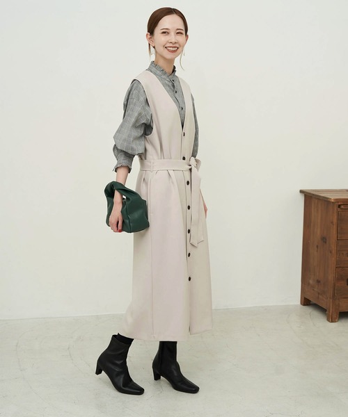 専用✨ADORE　 アドーア　ライトリバー ジャンパースカート ジレ　2way ポリエステルブレンド ジレ&ジャンパースカート 2WAY