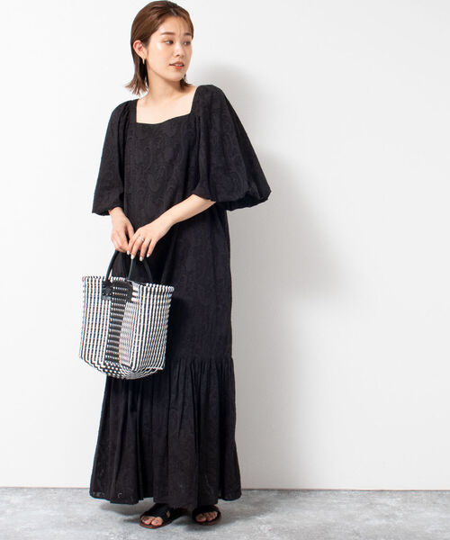 NOLLEY’S（ノーリーズ）の「◇【WEB限定】カットジャガードワンピース（ワンピース・レディース・ブラック/キナリ・FREE）」の21枚目の写真