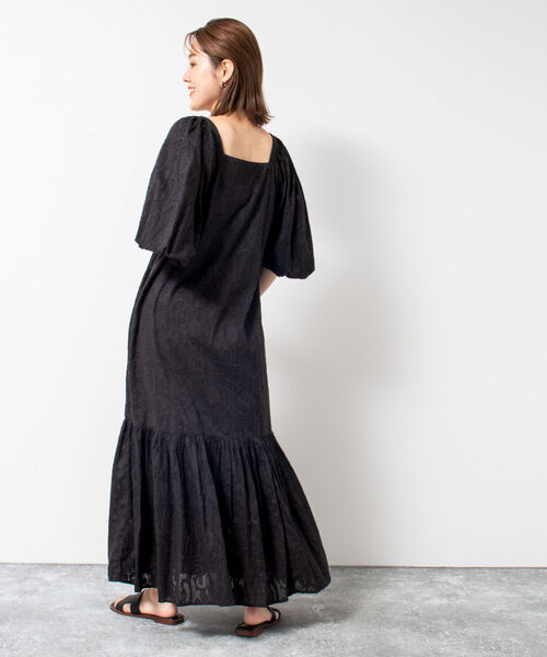 NOLLEY’S（ノーリーズ）の「◇【WEB限定】カットジャガードワンピース（ワンピース・レディース・ブラック/キナリ・FREE）」の12枚目の写真