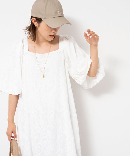 NOLLEY’S（ノーリーズ）の「◇【WEB限定】カットジャガードワンピース（ワンピース・レディース・ブラック/キナリ・FREE）」の19枚目の写真