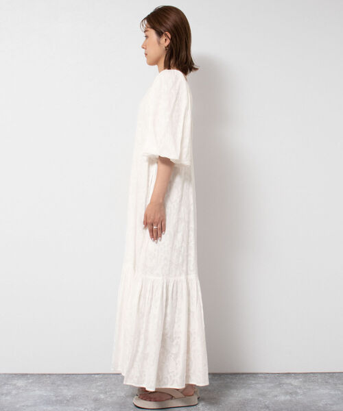 NOLLEY’S（ノーリーズ）の「◇【WEB限定】カットジャガードワンピース（ワンピース・レディース・ブラック/キナリ・FREE）」の7枚目の写真