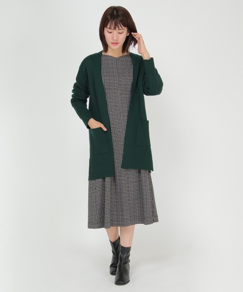 ikka(イッカ)の「12Gミラノリブカーディガン(カーディガン/ボレロ・レディース・チャコールグレー/スカイブルー/ダークグリーン/ネイビー/ブラウン・S/M/L)」の13枚目の写真