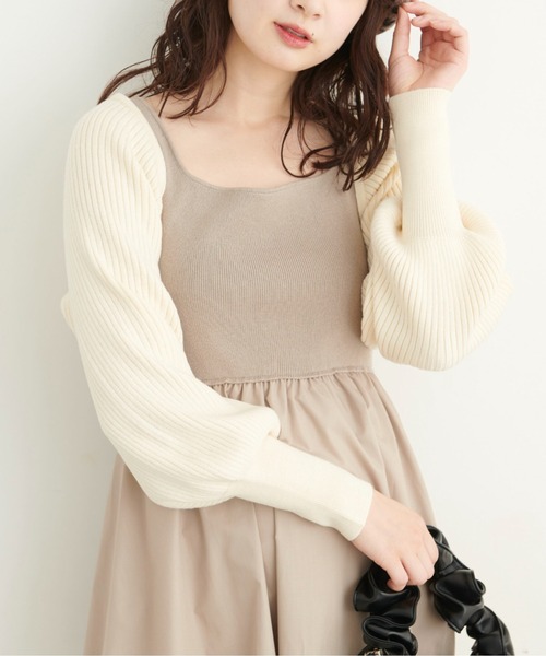 FREE'S MART（フリーズマート）の「◆ショート丈リブニットボレロ（カーディガン/ボレロ・レディース・ホワイト/ブラック/グリーン・FREE）」の18枚目の写真