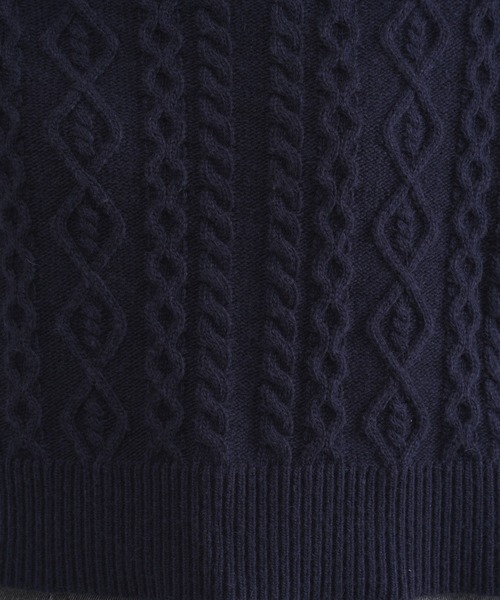 COLLAGE GALLARDAGALANTE（コラージュガリャルダガランテ）の「レイヤードでも1枚でも/ケーブルショートプルオーバー/手洗い可（ニット/セーター・レディース・ホワイト/ネイビー・FREE）」の15枚目の写真