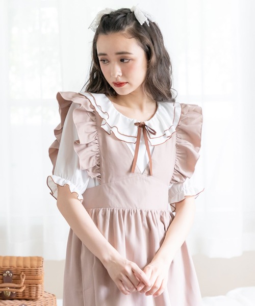 DearMyLoveRose（ディアマイラブローズ）の「2wayフリルリボンワンピース（ジャンパースカート・レディース・ブラック/ベージュ/ブラック系その他/ベージュ系その他/ベビーピンク/ピンク系その他・MEDIUM/LARGE/X-LARGE/XX-LARGE）」の20枚目の写真