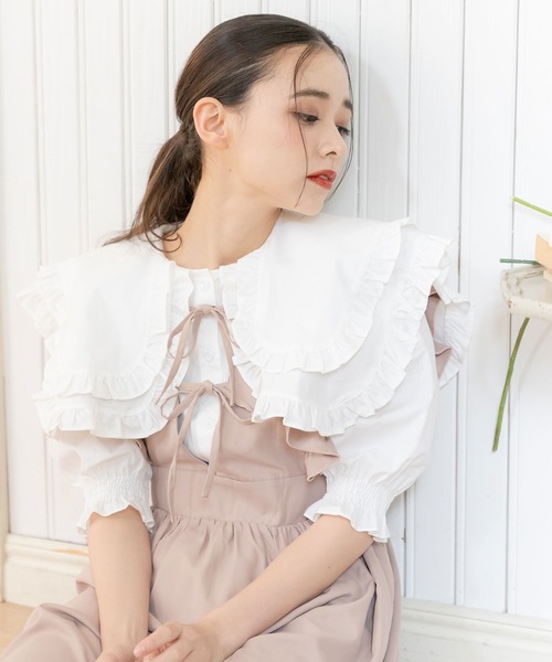 DearMyLoveRose（ディアマイラブローズ）の「2wayフリルリボンワンピース（ジャンパースカート・レディース・ブラック/ベージュ/ブラック系その他/ベージュ系その他/ベビーピンク/ピンク系その他・MEDIUM/LARGE/X-LARGE/XX-LARGE）」の8枚目の写真