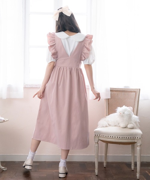 DearMyLoveRose（ディアマイラブローズ）の「2wayフリルリボンワンピース（ジャンパースカート・レディース・ブラック/ベージュ/ブラック系その他/ベージュ系その他/ベビーピンク/ピンク系その他・MEDIUM/LARGE/X-LARGE/XX-LARGE）」の9枚目の写真