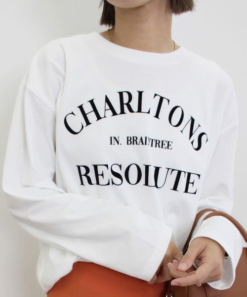 MLI'A（エムリア）の「3段ロゴロングTシャツ（Tシャツ/カットソー・レディース・ボルドー/ホワイト×ブラック/ブラック×ホワイト・M）」の5枚目の写真