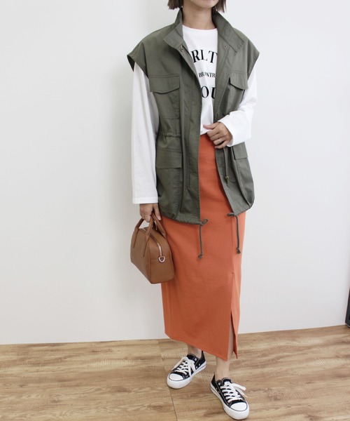 MLI'A（エムリア）の「3段ロゴロングTシャツ（Tシャツ/カットソー・レディース・ボルドー/ホワイト×ブラック/ブラック×ホワイト・M）」の17枚目の写真