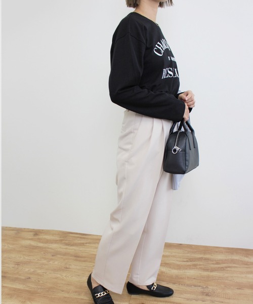 MLI'A（エムリア）の「3段ロゴロングTシャツ（Tシャツ/カットソー・レディース・ボルドー/ホワイト×ブラック/ブラック×ホワイト・M）」の20枚目の写真