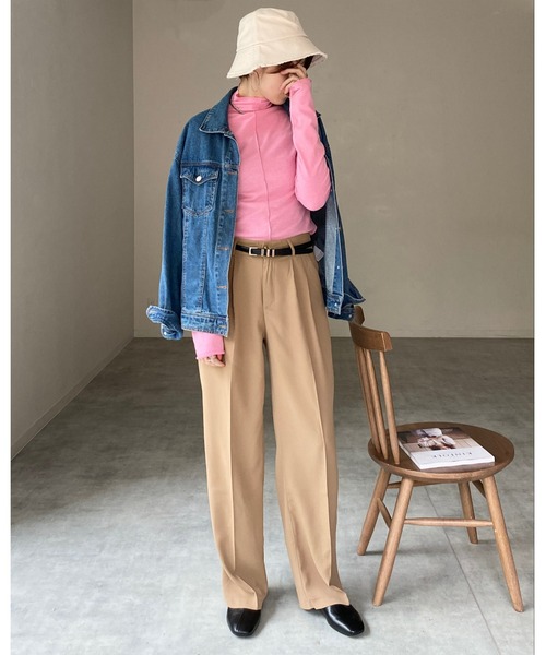 She's Closet（シーズクローゼット）の「前後2wayメロウフリルハイネック長袖プルオーバートップス（Tシャツ/カットソー・レディース・ブラック/パープル/レッド/オフホワイト/ピンク・FREE）」の18枚目の写真