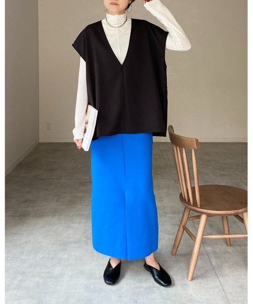 She's Closet（シーズクローゼット）の「前後2wayメロウフリルハイネック長袖プルオーバートップス（Tシャツ/カットソー・レディース・ブラック/パープル/レッド/オフホワイト/ピンク・FREE）」の9枚目の写真