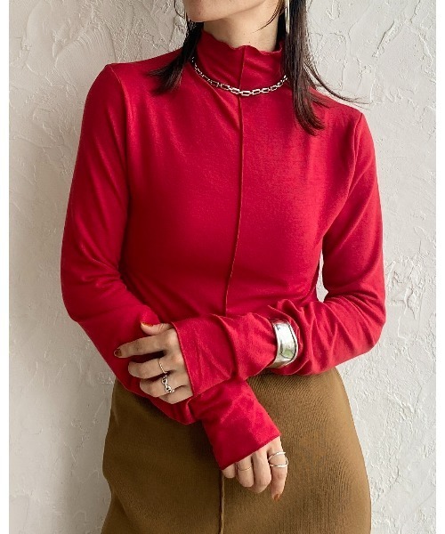 She's Closet（シーズクローゼット）の「前後2wayメロウフリルハイネック長袖プルオーバートップス（Tシャツ/カットソー・レディース・ブラック/パープル/レッド/オフホワイト/ピンク・FREE）」の19枚目の写真