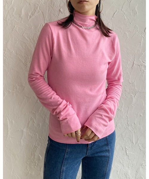 She's Closet（シーズクローゼット）の「前後2wayメロウフリルハイネック長袖プルオーバートップス（Tシャツ/カットソー・レディース・ブラック/パープル/レッド/オフホワイト/ピンク・FREE）」の10枚目の写真