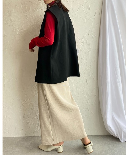 She's Closet（シーズクローゼット）の「前後2wayメロウフリルハイネック長袖プルオーバートップス（Tシャツ/カットソー・レディース・ブラック/パープル/レッド/オフホワイト/ピンク・FREE）」の14枚目の写真