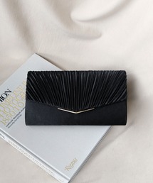 girl | V字ミニプレートサテンプリーツクラッチパーティーバッグ 結婚式 パーティー お呼ばれ オケージョン(クラッチバッグ)