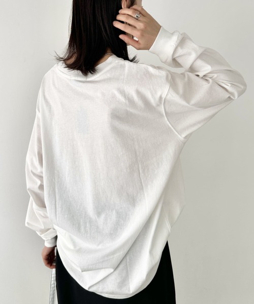 POLOCHAMPS(ポロチャンプス)の「POLOCHAMPS/ポロチャンプス 別注 ワンポイント刺繍 オーバーサイズ ロンT(Tシャツ/カットソー・レディース・ブラック/ダークグリーン/ホワイト/ネイビー/ベージュ/ライトグレー・M/L)」の17枚目の写真