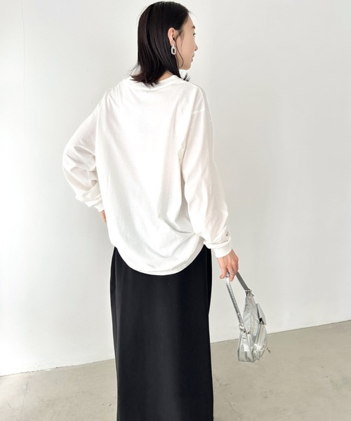 POLOCHAMPS(ポロチャンプス)の「POLOCHAMPS/ポロチャンプス 別注 ワンポイント刺繍 オーバーサイズ ロンT(Tシャツ/カットソー・レディース・ブラック/ダークグリーン/ホワイト/ネイビー/ベージュ/ライトグレー・M/L)」の18枚目の写真