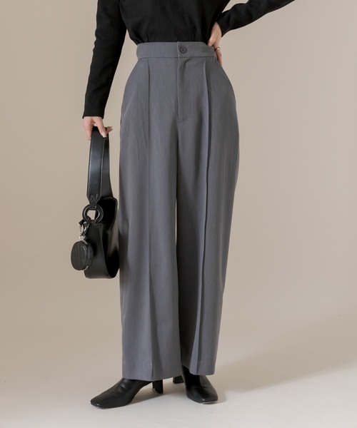 mline（エムライン）の「[mline]センターステッチワイドパンツ（その他パンツ・レディース・アイボリー/チャコールグレー/ブラウン・1/2）」の14枚目の写真