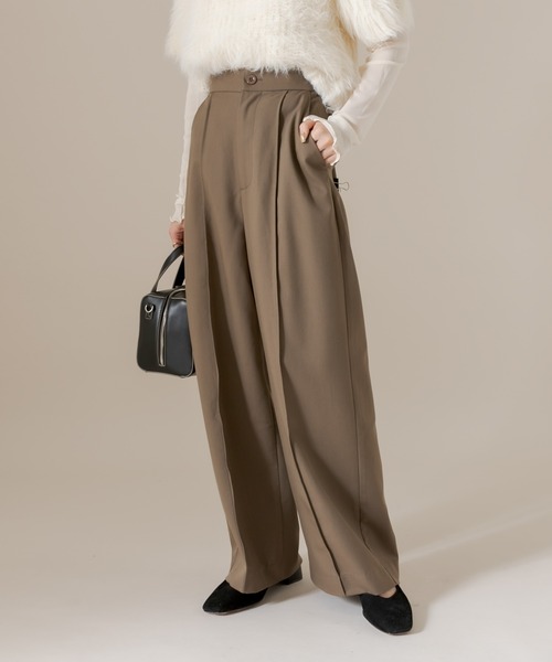 mline（エムライン）の「[mline]センターステッチワイドパンツ（その他パンツ・レディース・アイボリー/チャコールグレー/ブラウン・1/2）」の19枚目の写真