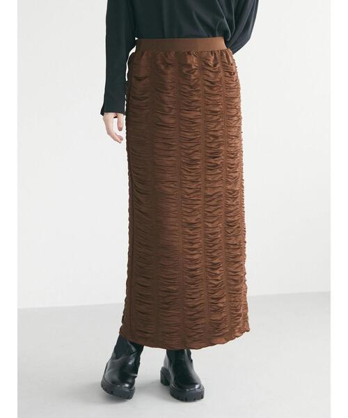 Green　Parks（グリーンパークス）の「・SUGAR SPOON シャーリングナロースカート（スカート・レディース・ブラウン/ブラック/アイボリー・FREE）」の21枚目の写真