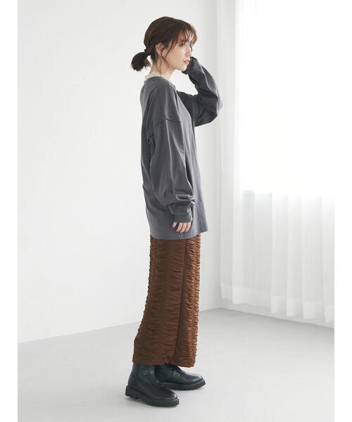 Green　Parks（グリーンパークス）の「・SUGAR SPOON シャーリングナロースカート（スカート・レディース・ブラウン/ブラック/アイボリー・FREE）」の13枚目の写真