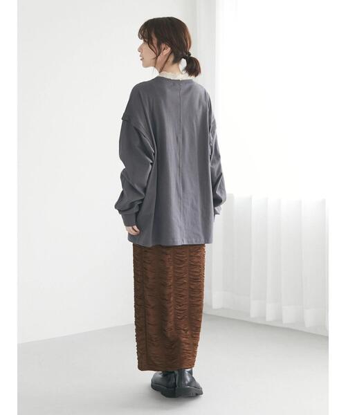 Green　Parks（グリーンパークス）の「・SUGAR SPOON シャーリングナロースカート（スカート・レディース・ブラウン/ブラック/アイボリー・FREE）」の15枚目の写真