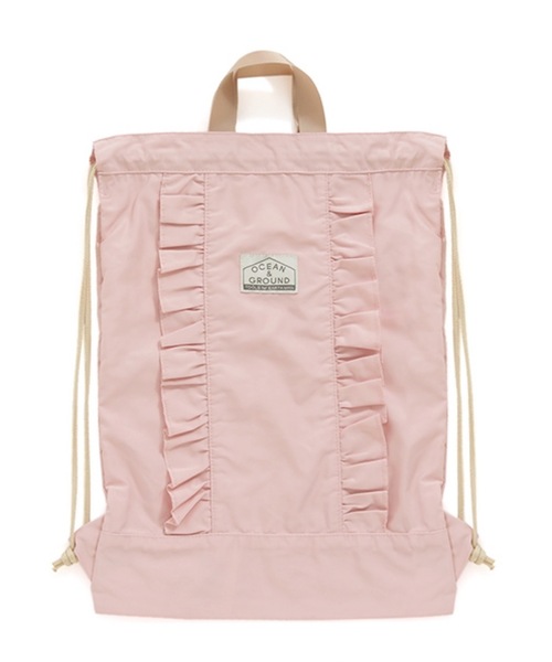 Ocean&Ground（オーシャン&グラウンド）の「ナップサック FRILL（ショルダーバッグ・キッズ・ライトブルー/ブラック/ライトピンク/ミント・FREE）」の4枚目の写真
