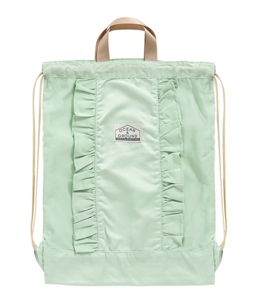 Ocean&Ground（オーシャン&グラウンド）の「ナップサック FRILL（ショルダーバッグ・キッズ・ライトブルー/ブラック/ライトピンク/ミント・FREE）」の2枚目の写真
