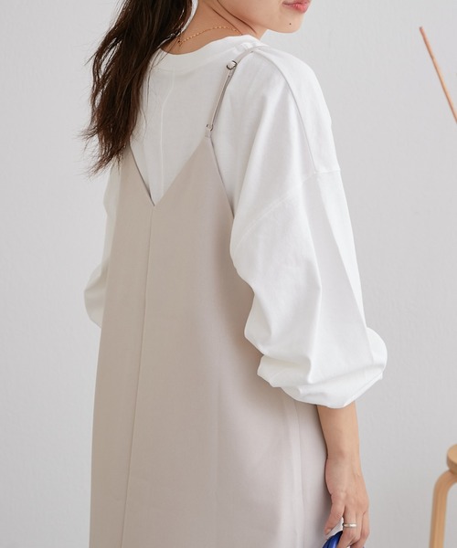 CIAOPANIC TYPY（チャオパニックティピー）の「□テックウールVネックキャミワンピース（ワンピース・レディース・ブラック/イエロー/ホワイト系その他/パープル・ONE SIZE）」の13枚目の写真