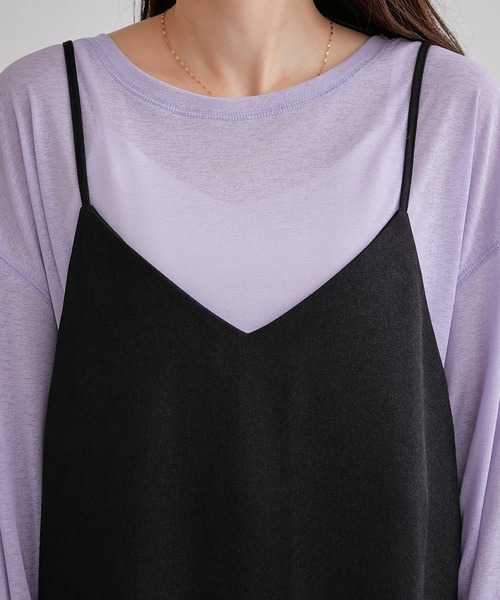 CIAOPANIC TYPY（チャオパニックティピー）の「□テックウールVネックキャミワンピース（ワンピース・レディース・ブラック/イエロー/ホワイト系その他/パープル・ONE SIZE）」の16枚目の写真